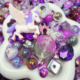 【For Keychain】-Violet Nebula(Acrylic&Resin Beads)