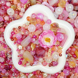 【For Keychain/ Jewelry】-Rosy Whisper(Acrylic&Glass Beads)